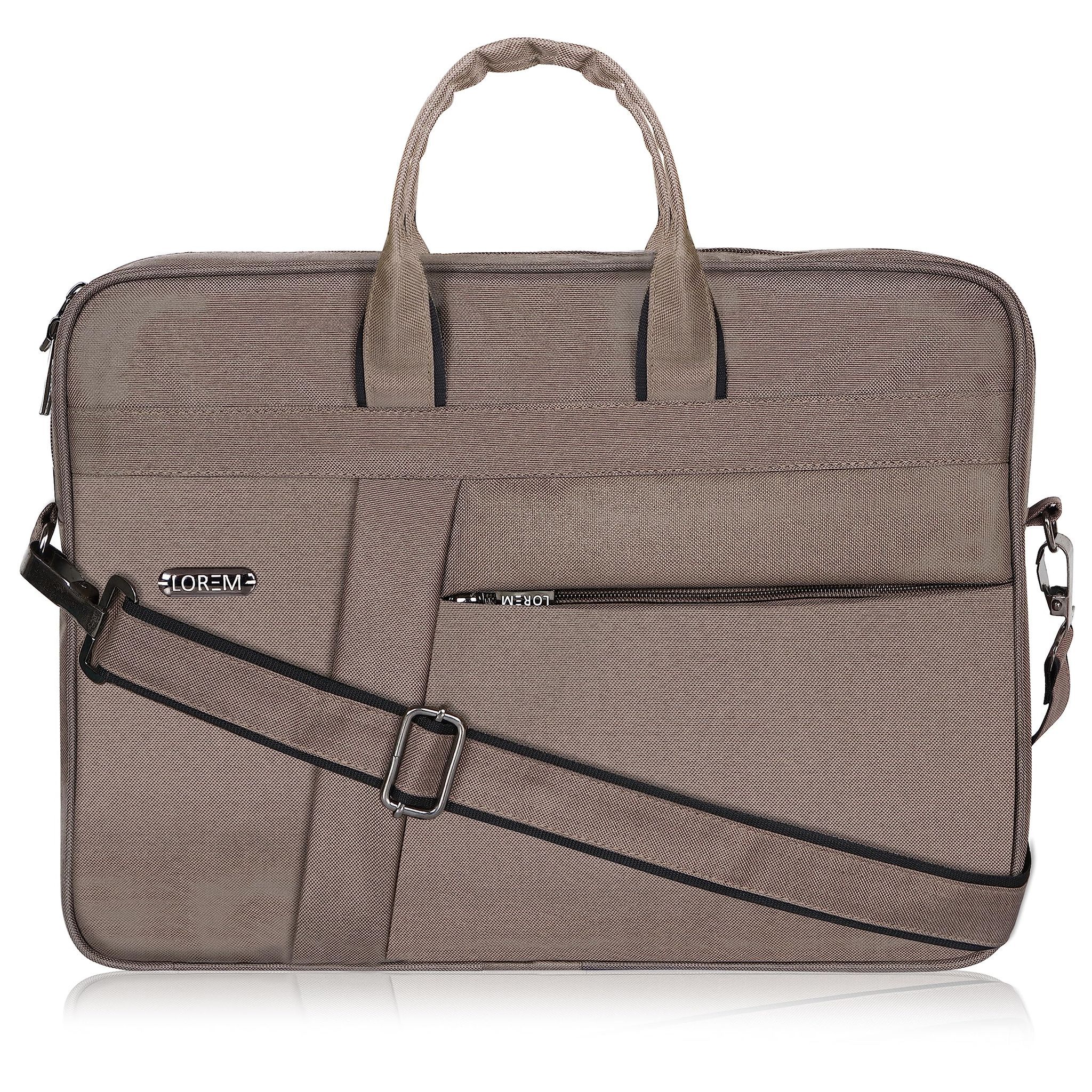 LOREM Grey Color Linen fabric 10L Laptop Messenger Bag For Men & Women New BG79