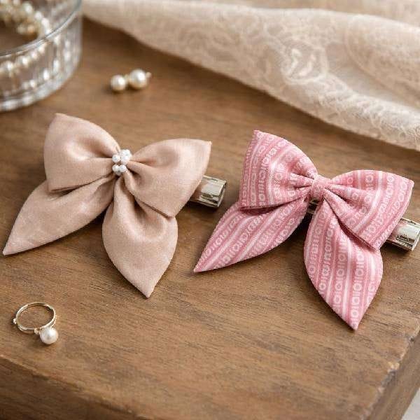 Golden Pink White Hair Clip