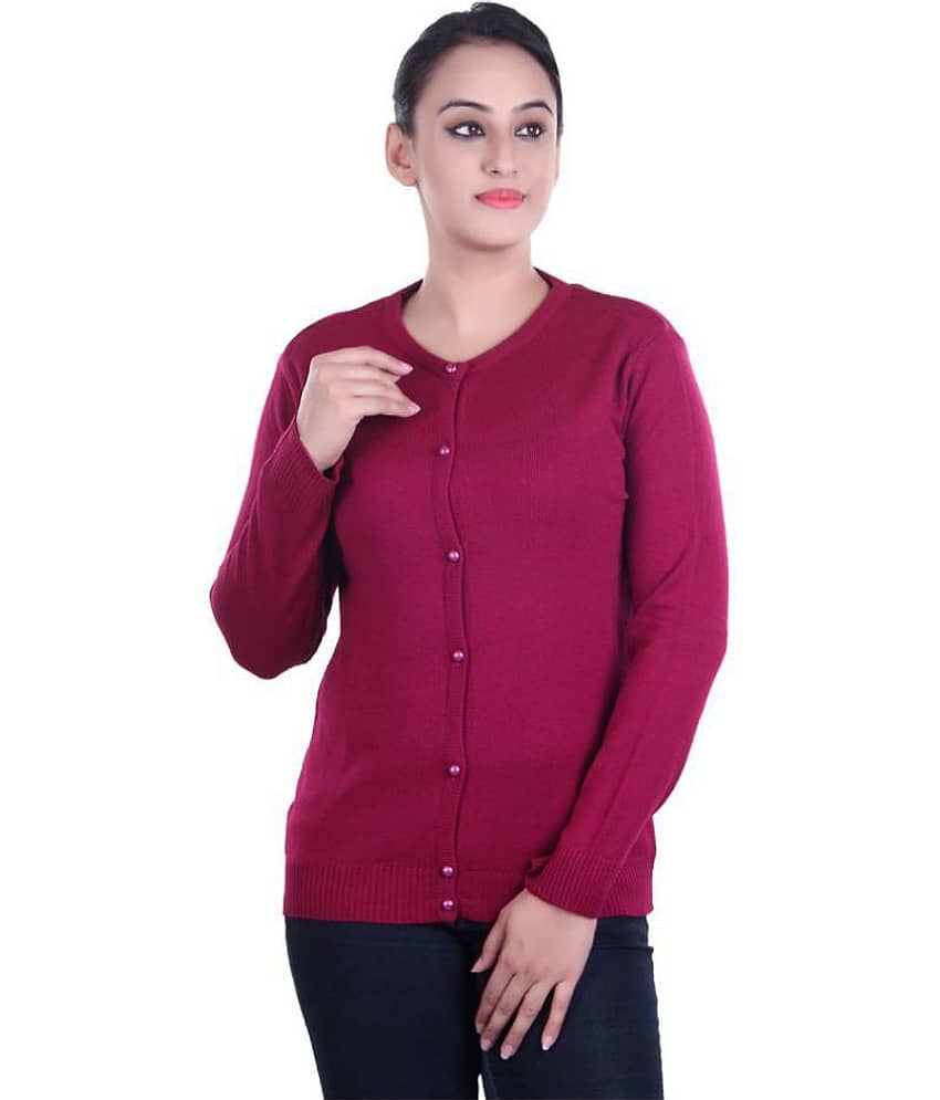 Ogarti Woollen Pink Buttoned Cardigans