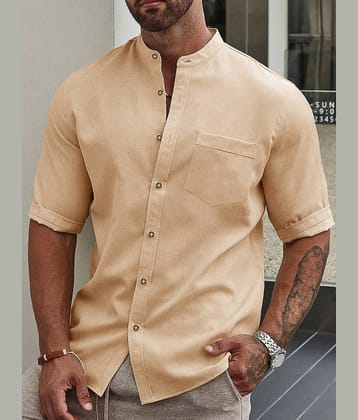 Eyebogler Linen Regular Fit Solids Half Sleeves Men's Casual Shirt - Blue ( Pack of 1 )
