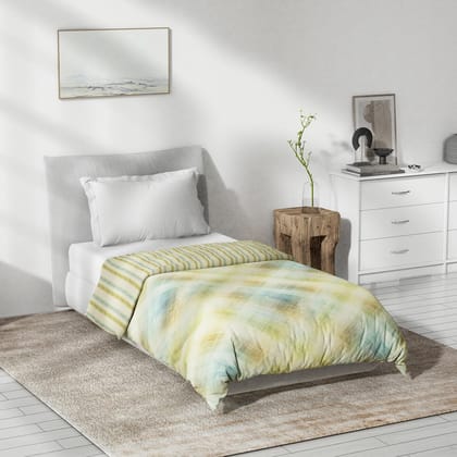 DDECOR - Primary Collection 100% Cotton Abstract Pattern VOLTC Single Dohar|137 CM X 229 CM| - Blue