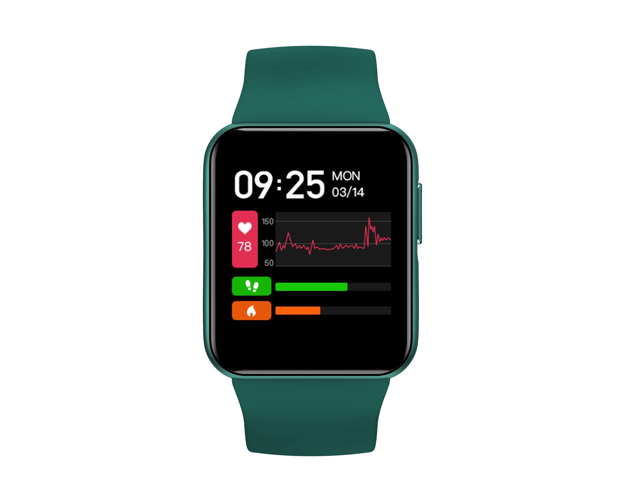GOQii Smart Vital Lite SpO2 1.4" HD, Smart Notification Waterproof Smart Watch for Android Phones, Blood Oxygen, Fitness, Sports & Sleep Tracking with 3 Months Personal Coaching - Sea Green