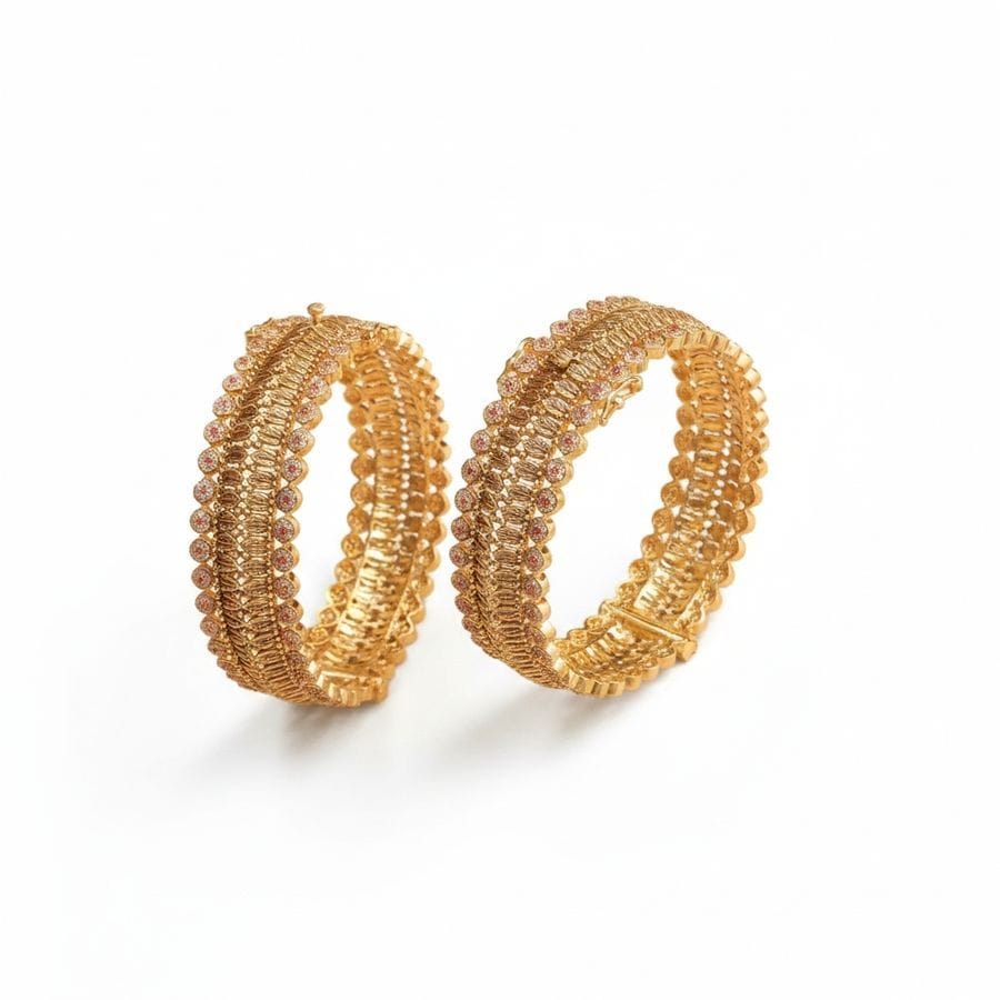 Traditional Gold-Toned Decorative Bangles