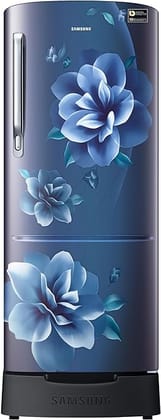 Samsung 183 L, 5 Star, Digital Inverter, Direct-Cool Single Door Refrigerator (RR20D2825CU/NL, Camellia Blue, Base Stand Drawer)