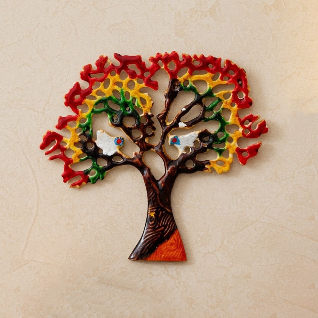 Aluminium Decorative Wall Hanging Tree – Modern Home Decor, Height : 9 Inch (ZMAS046 A)
