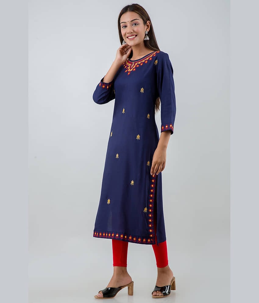 Lee Moda - Blue Rayon Women's Straight Kurti