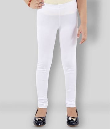 Kids Cave Pack of 1 Girls Cotton Blend Leggings ( White )