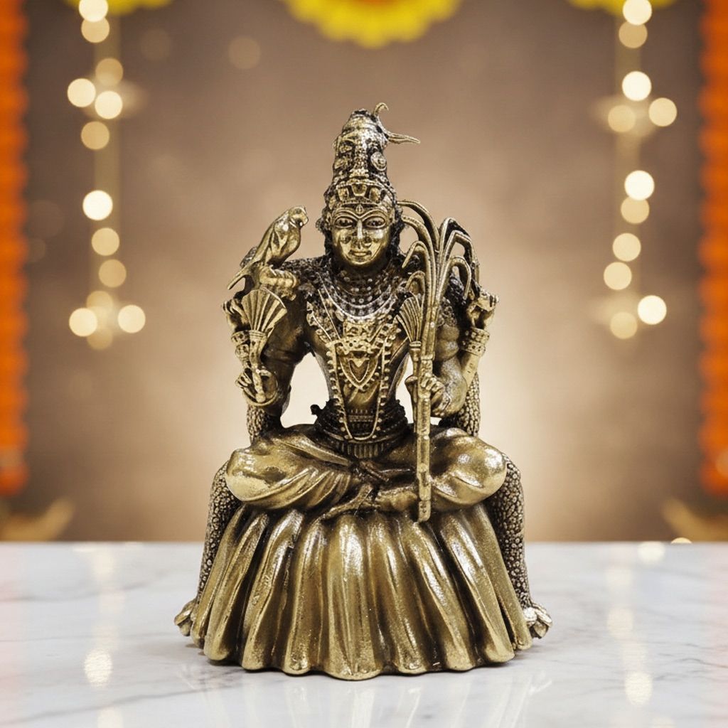 Brass Kamakshi Devi Idol – Goddess Kamakshi Brass Religious Statue, Height : 3.6 Inch (BSMAS1906 D)