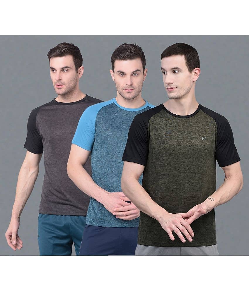 Force NXT Multi Polyester Regular Fit Men's Sports T-Shirt ( Pack of 3 )
