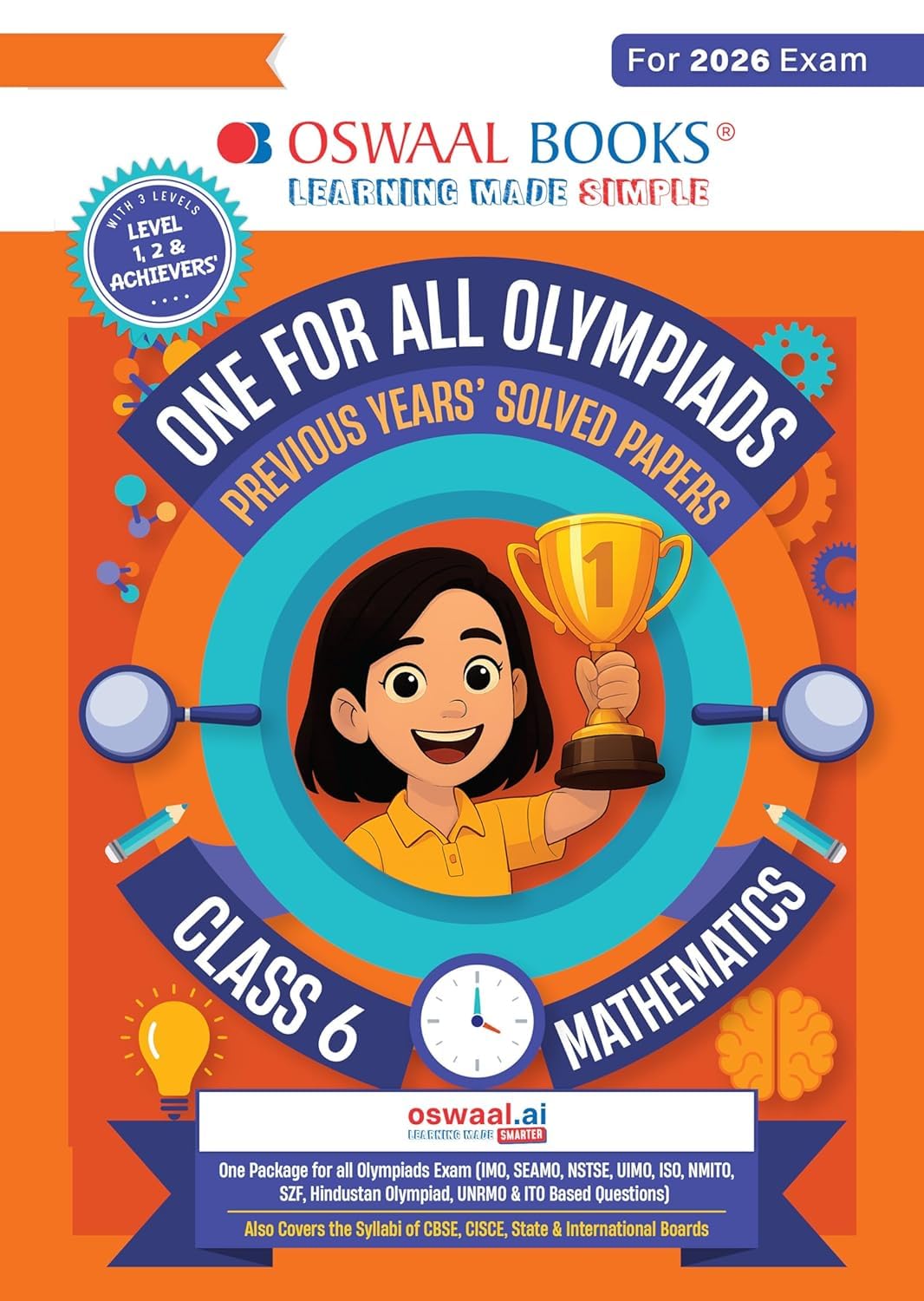 Oswaal One For All Olympiads previous year solved paper Maths Class 6 with full package of oswaal olympaids [Paperback] [Oct 30, 2024] Oswaal