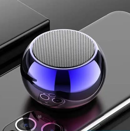 Mini Boost 4 Bluetooth Speaker 4D Mini Electroplating Round Steel Speaker - Multicolor - Pack of 1 Color - Assorted