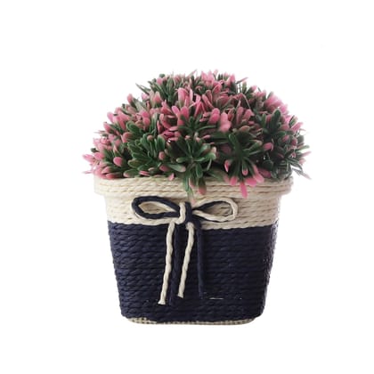 Foliyaj Artificial Plant with Pink Green Leaves|Bonsai Tree|Artificial Flower|with Pot|Home Decor for Living Room Home Office Shop|House|Gift|Decoration