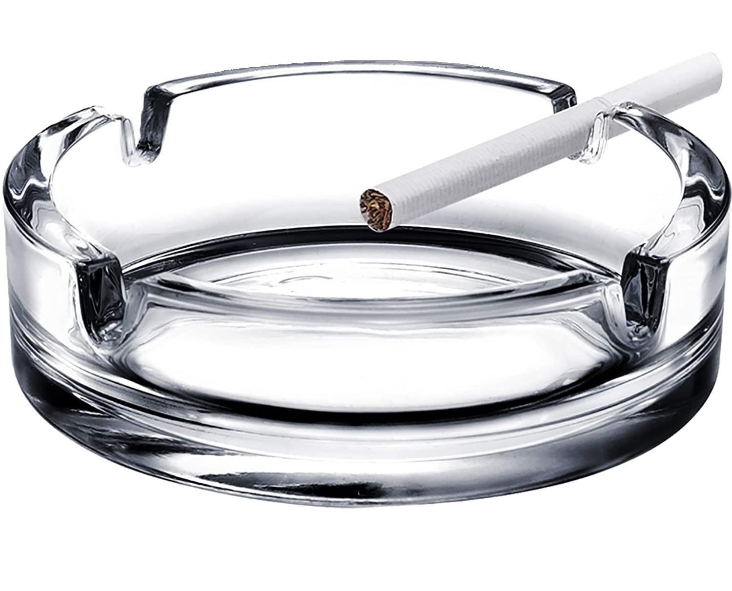 Wholesale Item - ROUND GLASS CIGARETTE TRAY - MOQ 37 Pieces