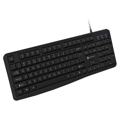 Portronics Ki Pad 4 USB Interface, 1.5m Cable, Full-sized Layout, Ergonomic Feet, Wireless Keyboard - Black