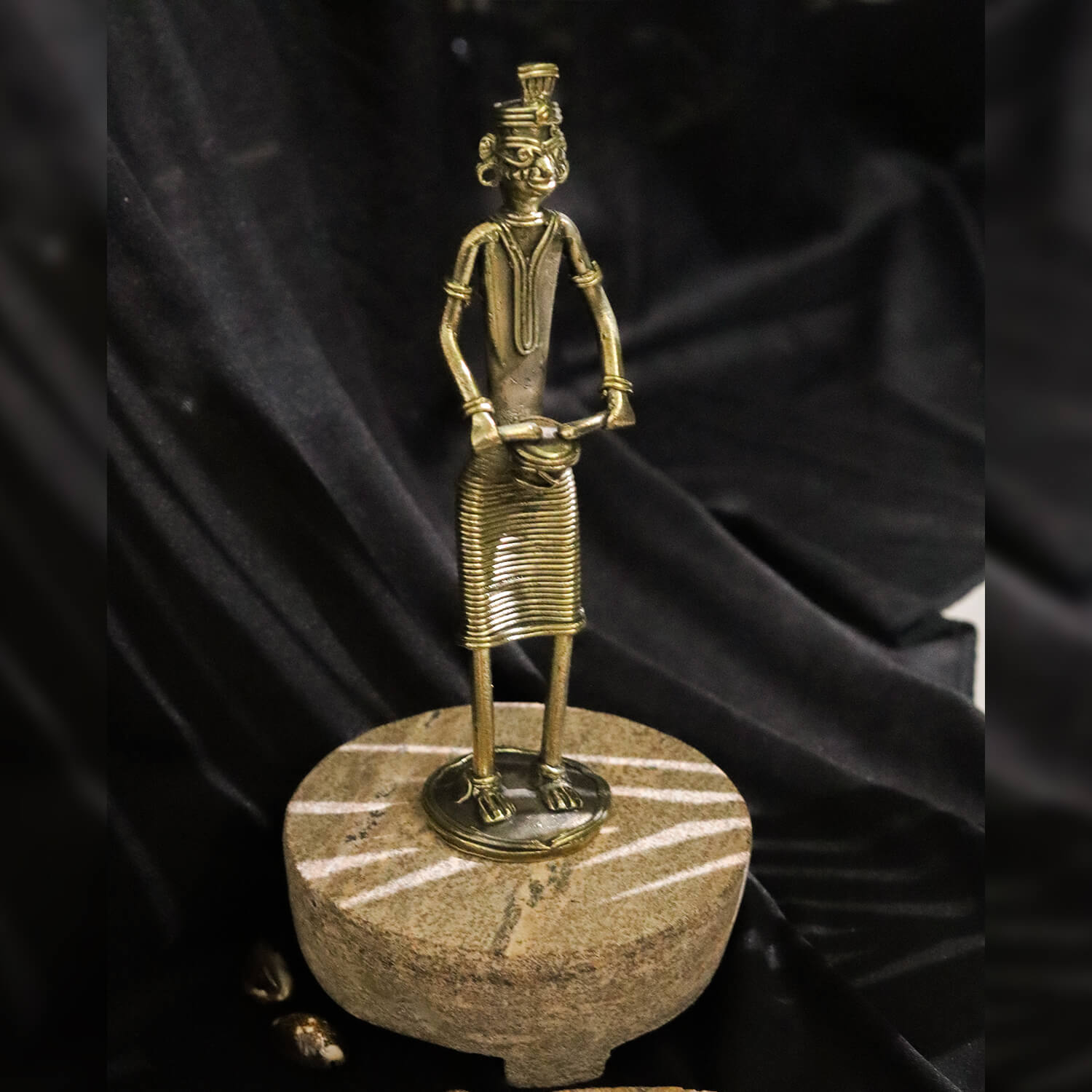 Dhokra Crafted Tribal Musician Figurine