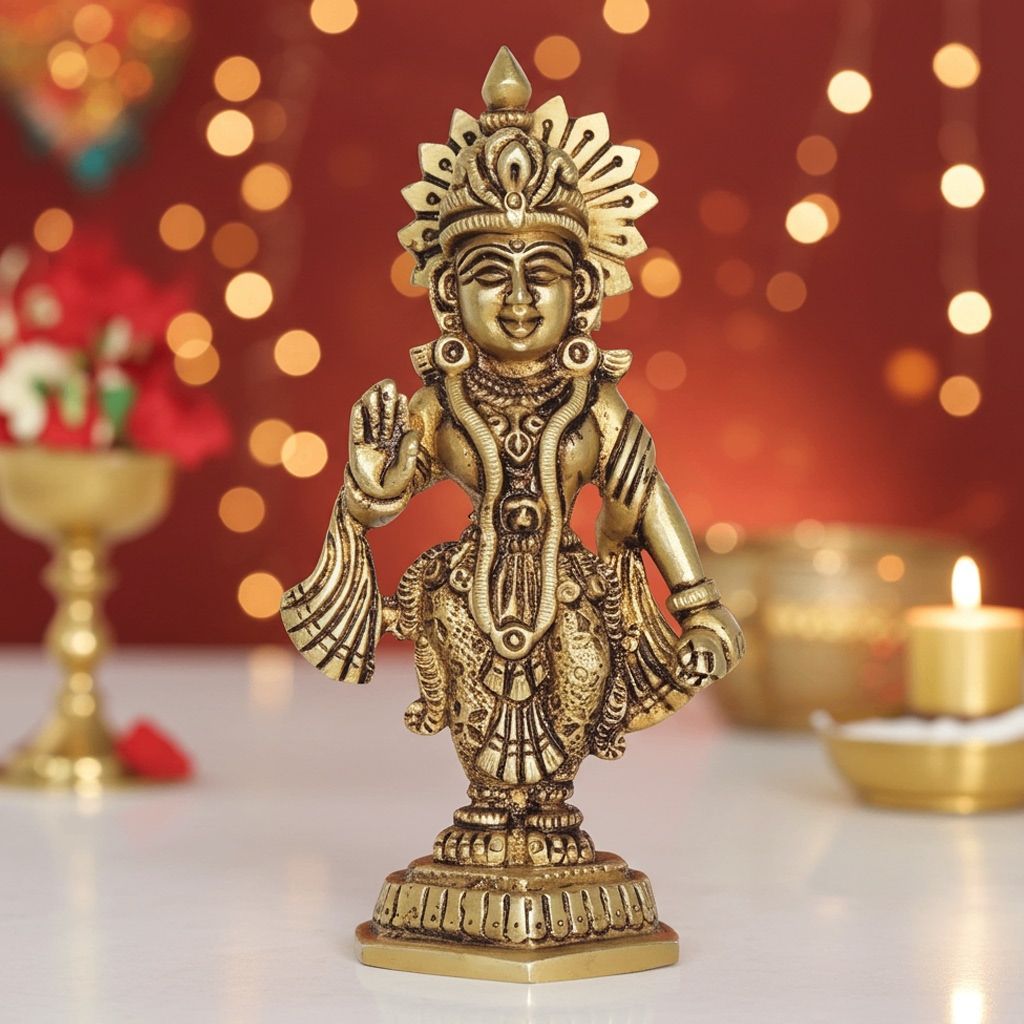 Brass Radha Ji Idol - Handcrafted Brass Statue, Height : 4.5 Inch (BSMAS1393 R)