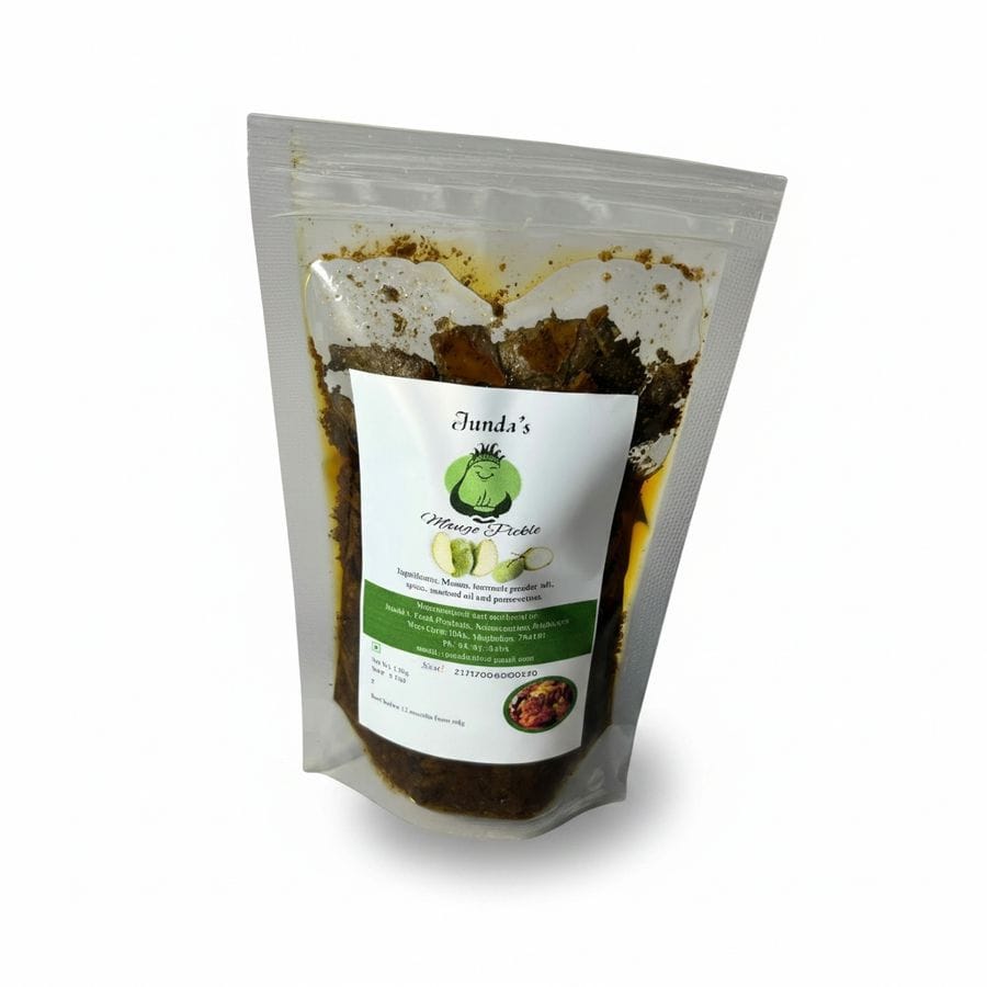 Junda's Mango Pickle - 150 gm - One stand-up pouch
