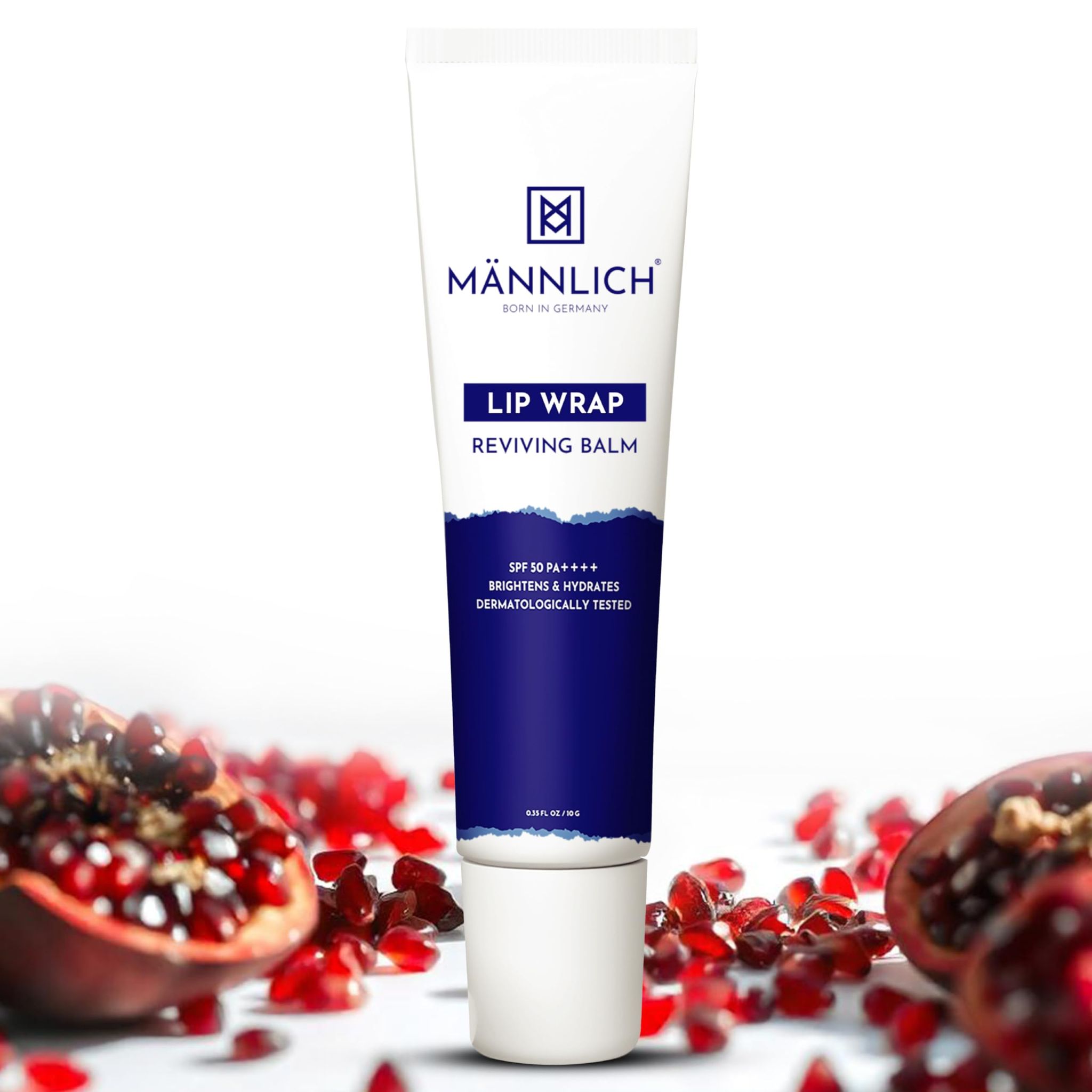 Mannlich Lip Balm For Men (10G) Lip Care With Spf 50 Pa++++ Protection - Lip Lightening For Dry & Chapped Lips - Moisturizes, Long-Lasting Hydration With 2% Kojic Acid & 1% Hyaluronic Acid, white Mannlich Lip Balm For Men (10G) Lip Care With Spf 50 Pa+++