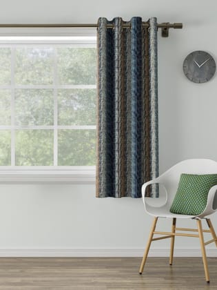 DDECOR - 100% PolyesterStripes And Checks PatternWindow 5 Ft|135 CM X 160 CM| - Blue