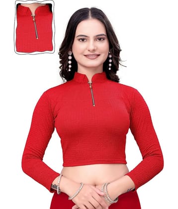 DELTIN HUB Cotton Blend Semi Stitched Round Neck Women's Blouse ( Black )