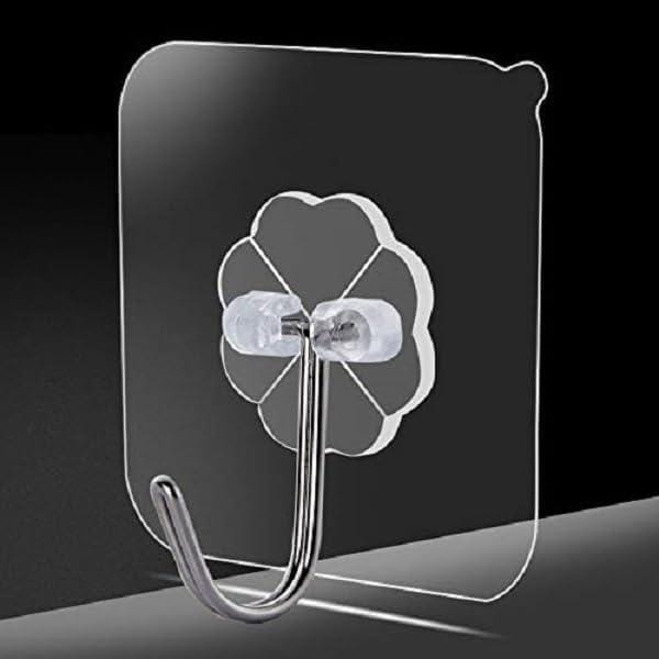 PVC Wall Hooks, Pack of 1, Transparent