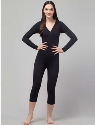 Womens Polyester Spandex Solid V Neck Swimsuit Set Size S (Black)