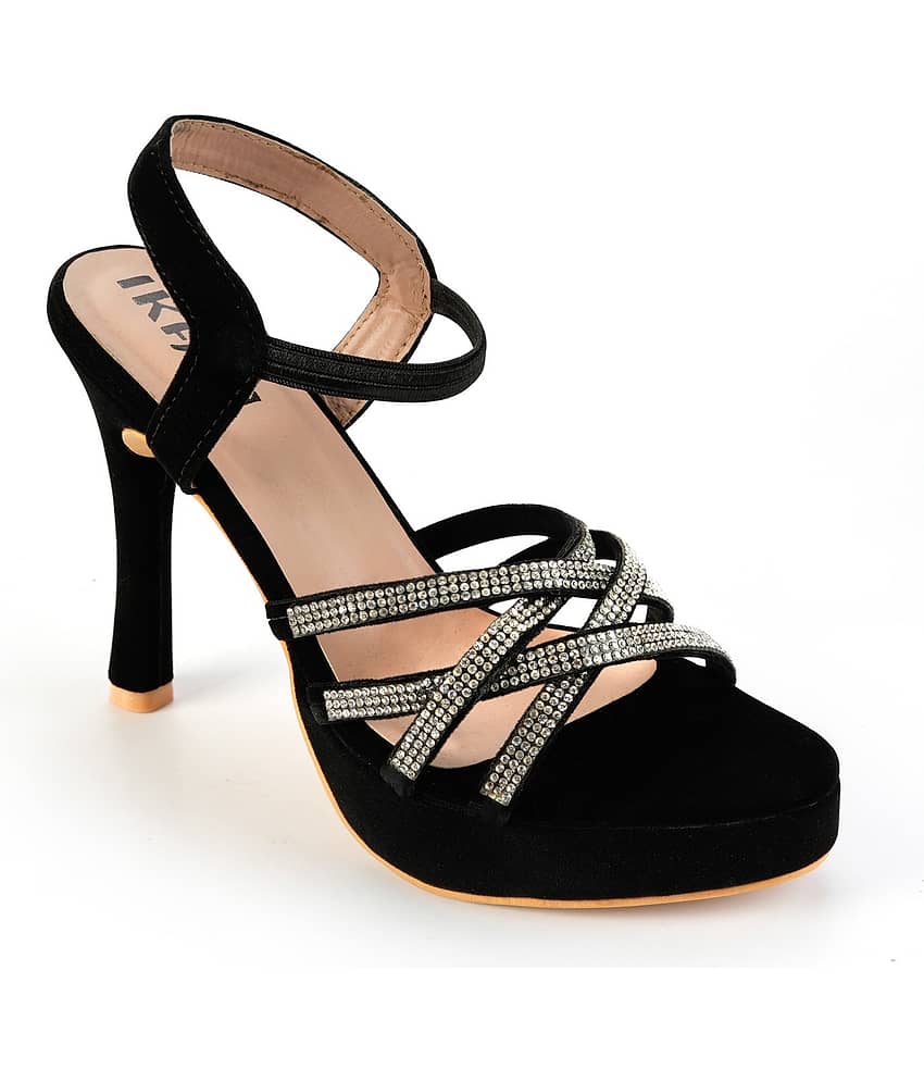 IKAGI Black Women's Sandal Heels