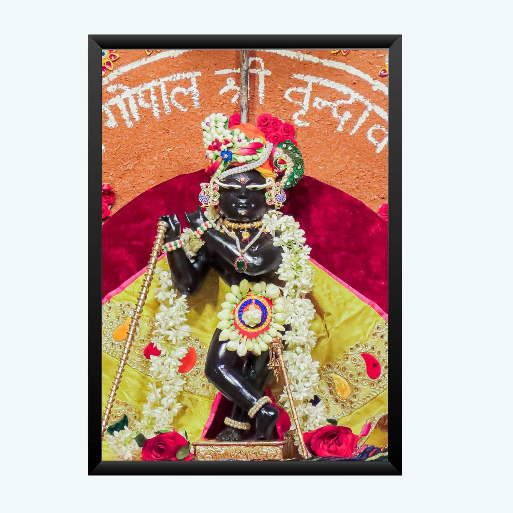 NOKKES Radha Raman ji Vrindavan Radha Raman Thakur Ji Photo Frames Religious Photo frame 5X7 Inch Photo Frame_QWW58