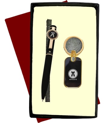Advocate Pen and Keychain in Brass Material Set