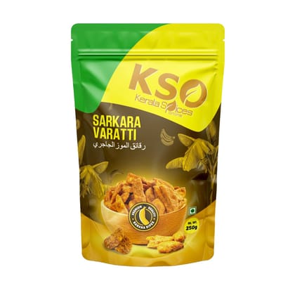 Kerala Spices Sharkara Varatti 250 gm | Traditional Jaggery-Coated Banana Chips | Sweet & Crunchy Snack