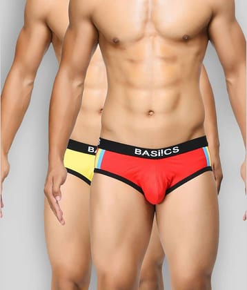 BASIICS By La Intimo Pack of 2 Cotton Blend Briefs For Men's ( Multicolor )