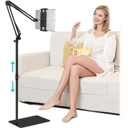 SOOPII Tablet Holder Mount with Adjustable Height & Strong Arm, Tablet Floor Stand, Heavy Base, Compatible with Tabs & Cell Phones (4.7''-14'' Devices) - Black SOOPII Tablet Holder Mount with Adjustable Height & Strong Arm, Tablet Floor Stand, Heavy Base, Compatible with Tabs & Cell Phones (4.7''-14'' Devices) - Black