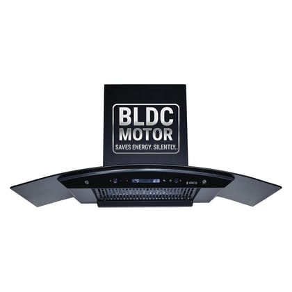 Elica 90cm 1500 m3/hr BLDC Filterless Autoclean Kitchen Chimney with 15 Years Motor & 5 Years Comprehensive Warranty | CURVE FL 900 BLDC HAC LTW MS NERO | RPM Display with Touch + Motion Sensor| Black Elica 90cm 1500 m3/hr BLDC Filterless Autoclean Kitch