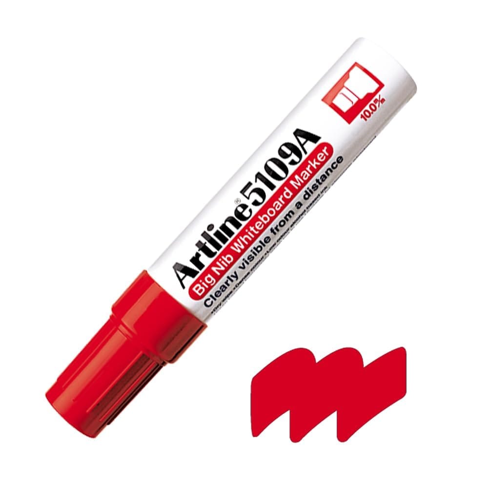 Artline 5109A Big Nib Whiteboard Marker Pack of 12 (Red Colours) | Popular Choice For Writing On Whiteboards