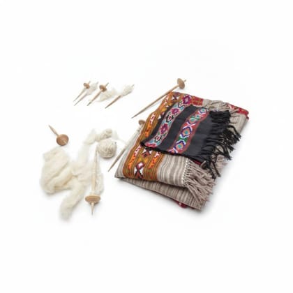 Traditional Wool Spinning & Hand-Weaving Art Set