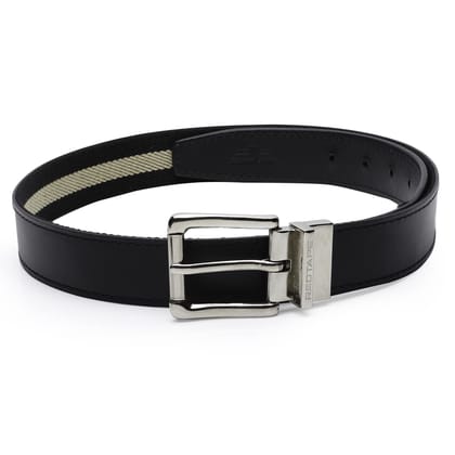 Red Tape Men Black Stone Leather Reversible Belt