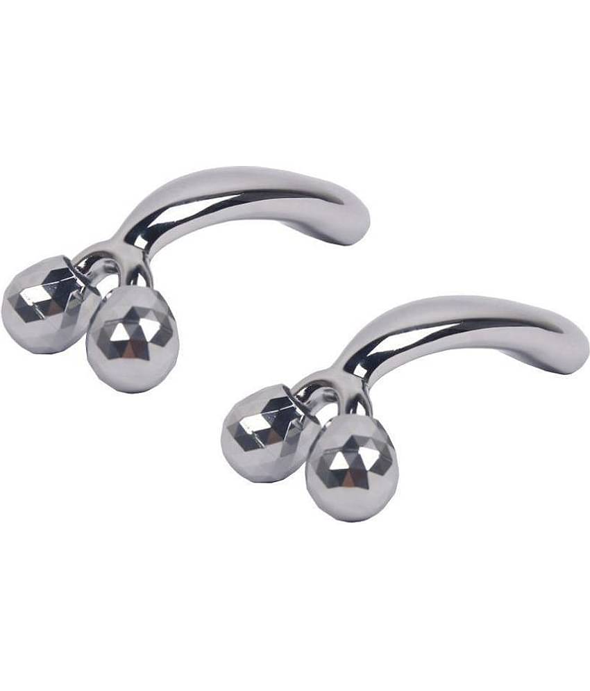 3D Massager Manual Roller Full Body Shape for Skin Lifting Wrinkle Remover Facial Massage (Silver)