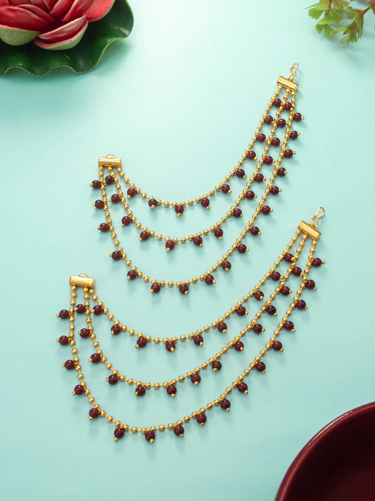 Morison Vibrant Red Jhumka Earrings A Pop of Color