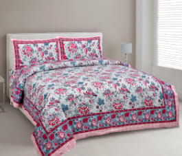Bedsheet Adda-New collection 100% Cotton Double Bedsheet With two Matching Pillow cover