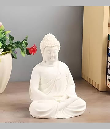 Khushi Enterprises Meditation Resin Buddha Idol 14 x 7 cms Pack of 1