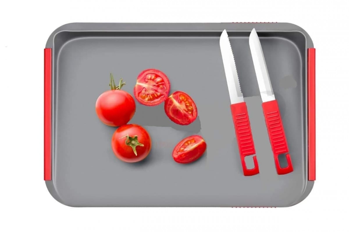 Wholesale Item - 2 IN 1 CUT AND CHOP PLASTIC CHOPPING BOARD - MOQ 8 Pieces