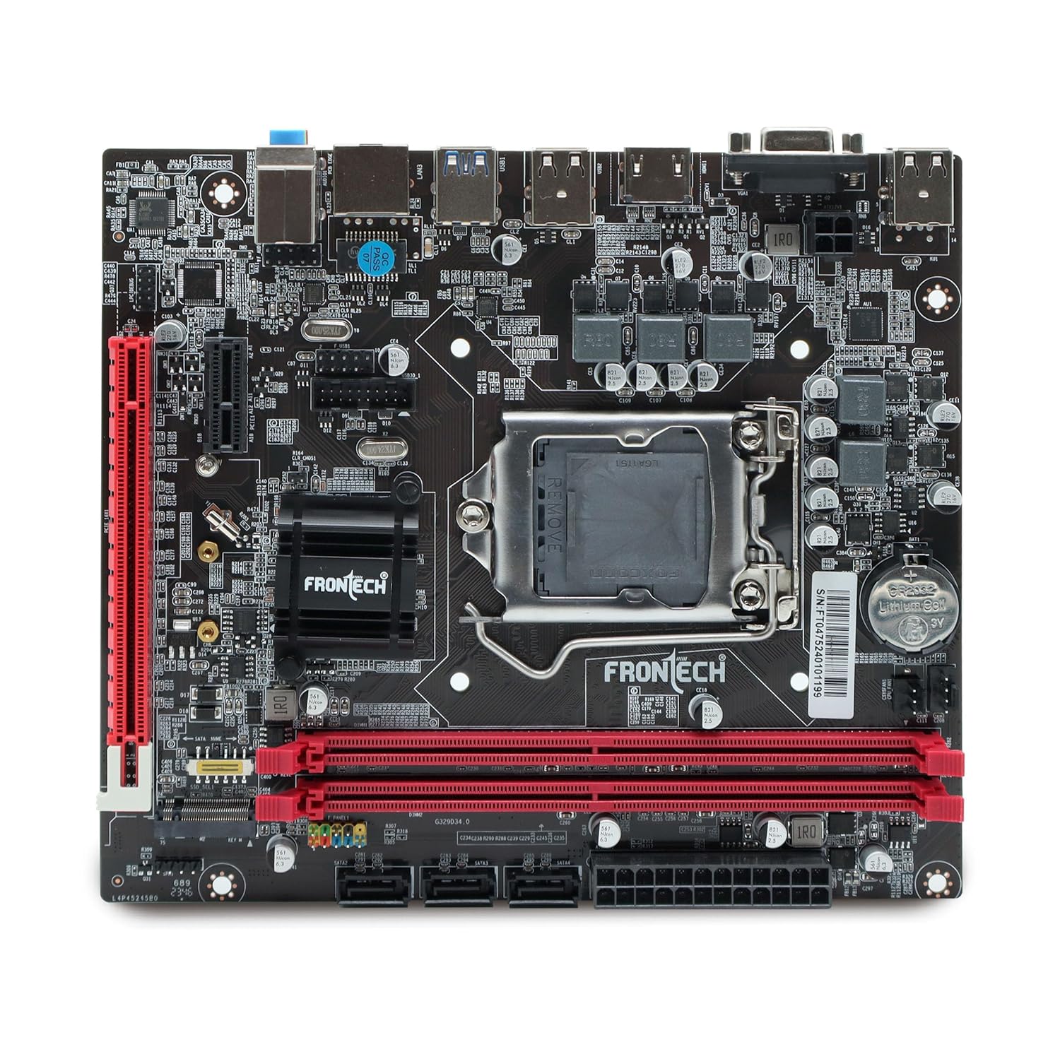 FRONTECH H110 Chipset Motherboard with 2xDDR4 RAM Slots LGA1151 Supports 6/7/8th (SKYlake) (FT-0475)