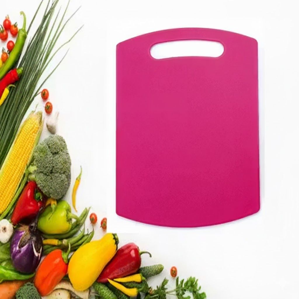Dark Wolf Square Pink Curve Plastic Cutting and Chopping Board Lightweight Kitchen Board