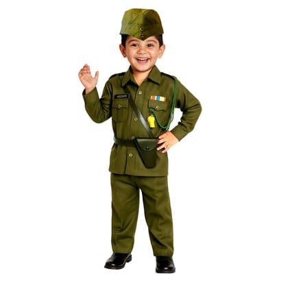 Wanna Party National Heros Subhash Chandra Bose Costume, Freedom Fighters Costumes for Kids, Independence Day, Republic Day, For Schools Plays & Dress Up Competition