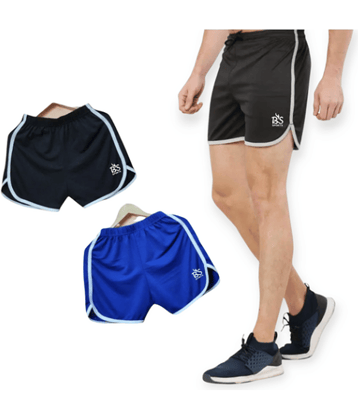 B.S sports wear Black Cotton Blend Men's Running Shorts ( Pack of 2 )