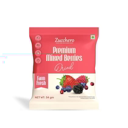 Zucchero Premium Mixed Berries, Unsalted, 30gx12(Pocket Pack) (Blueberry, Cranberry, Black Currant, Strawberry, Cherry) Zucchero Premium Mixed Berries, Unsalted, 30gx12(Pocket Pack) (Blueberry, Cranberry, Black Currant, Strawberry, Cherry)