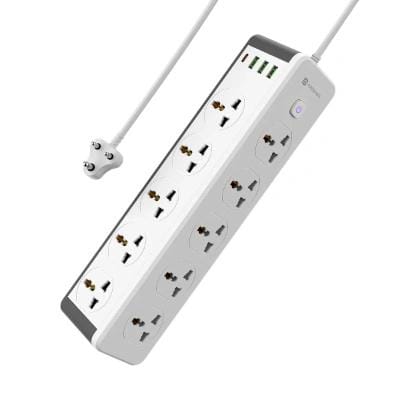 Portronics Power Plate 14 Extension Board with 10 Universal Sockets, 25W Type-C PD, 3 USB Charging Ports, 3 Meter Long Cord, 2500 Watts, 2.1 Amp USB Output, Multi Plug for Home Appliances (White) Portronics Power Plate 14 Extension Board with 10 Universal Sockets, 25W Type-C PD, 3 USB Charging Ports, 3 Meter Long Cord, 2500 Watts, 2.1 Amp USB Output, Multi Plug for Home Appliances (White)