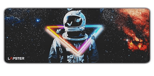 Lapster Astronuat desk mat (800 mm x 300 mm x 2 mm) mouse pad gaming | mouse mat | Curated Stitched Edges| Non-Slip Rubber Base|keyboard and mouse pad for Home & Office(astronuat)