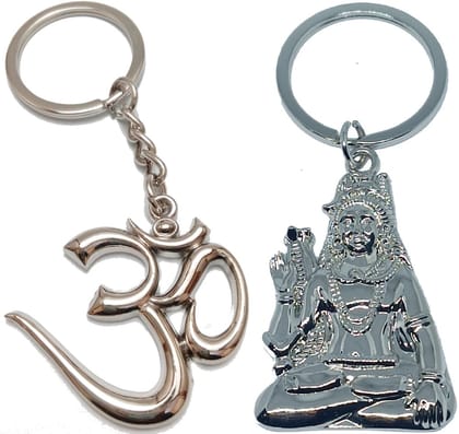KD COLLECTIONS Lord Shiva Shankar Bholenath Mahadev Mahakaal Adiyogi Keychain & Om Keychain Combo – Silver – Pack of 2 Keychains KD COLLECTIONS Lord Shiva Shankar Bholenath Mahadev Mahakaal Adiyogi Keychain & Om Keychain Combo – Silver – Pack of 2 Keychains