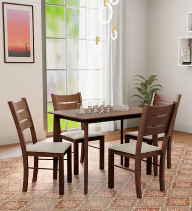 Eros Furniture Bluebell Solid Wood 4 Seater Dining Table with Natural Wood Finish